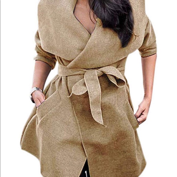 Romacci womens lapel long sleeve trench Jacket - Picture 1 of 6